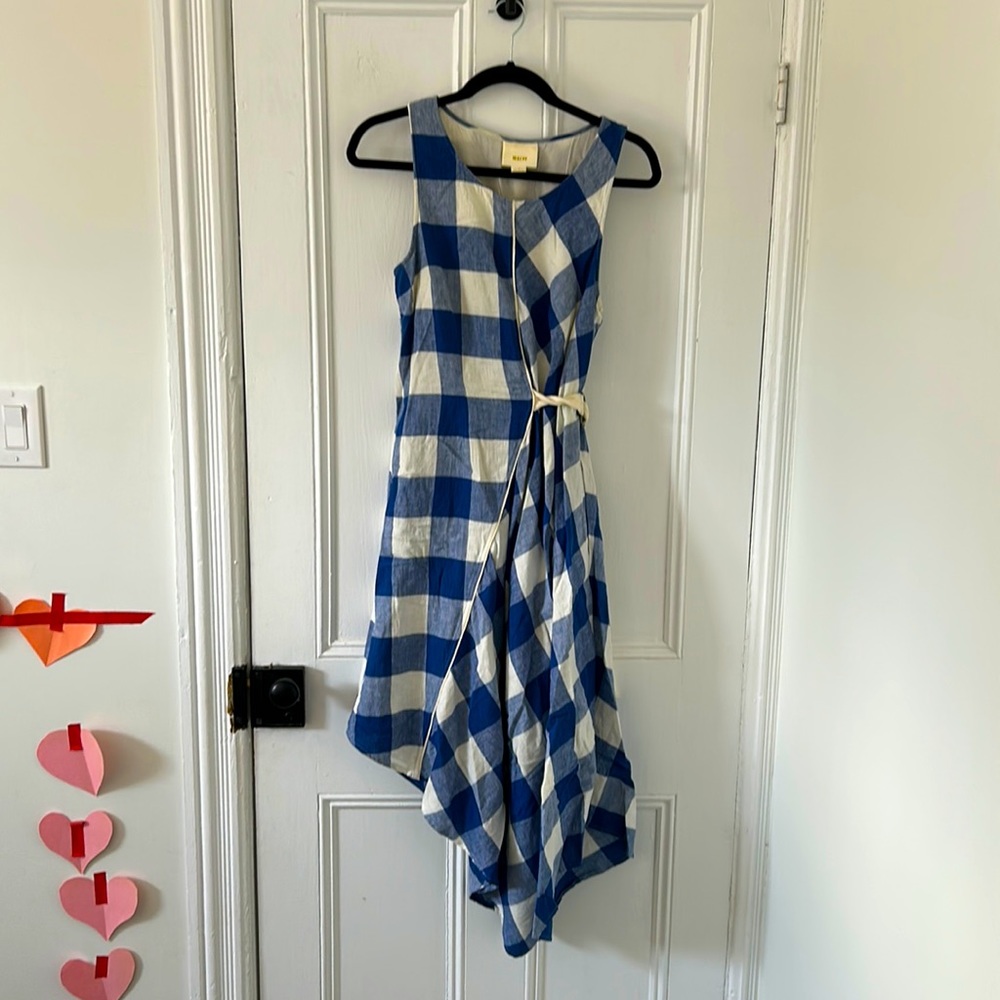 Maeve gingham cotton/linen blend summer dress. Size S. In great condition. - Picture 1 of 3